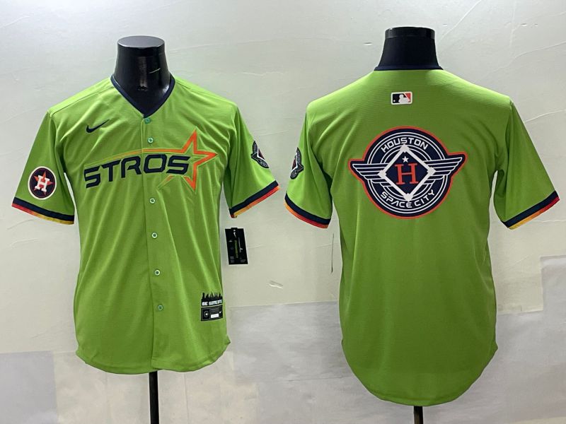 Men Houston Astros Blank Green three generations Joint Name 2025 Nike MLB Jersey style 28